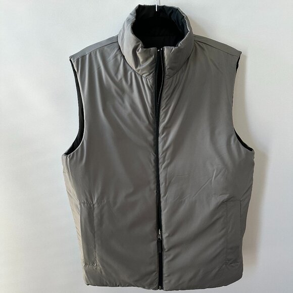 Merona Reversible Black & Grey Medium Padded Vest Jacket - Picture 3 of 14